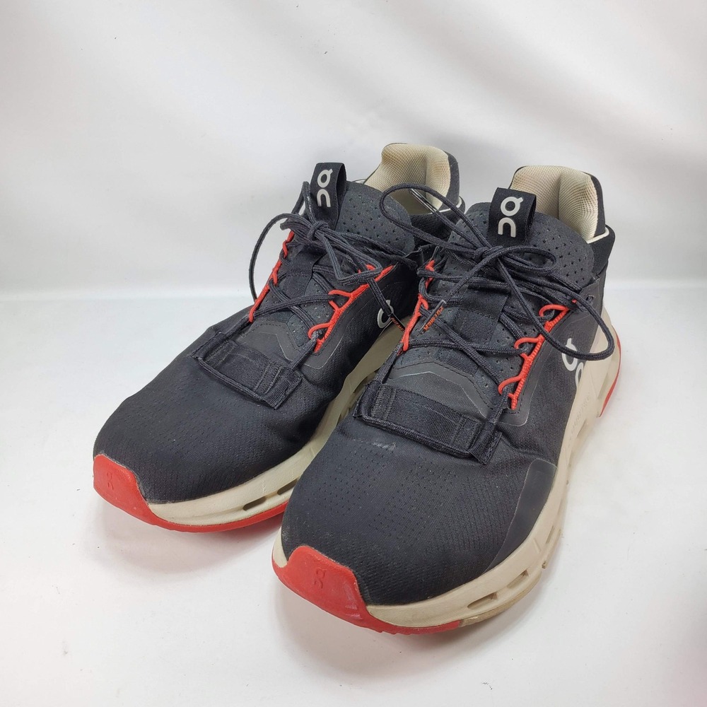 On Running Cloudnova Sneakers Mens 9.5 Black Red CloudTec Speedboard Athletic